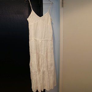 Strap Long White Summer Beach Dress cotton M 8-9